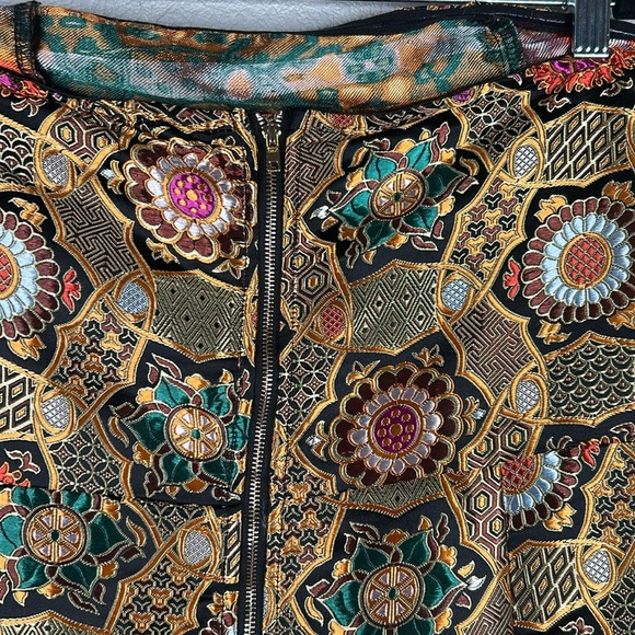 Pretty Little Thing Japanese Floral Ornate Strapless Mini Dress Size Large New! - Picture 4 of 7